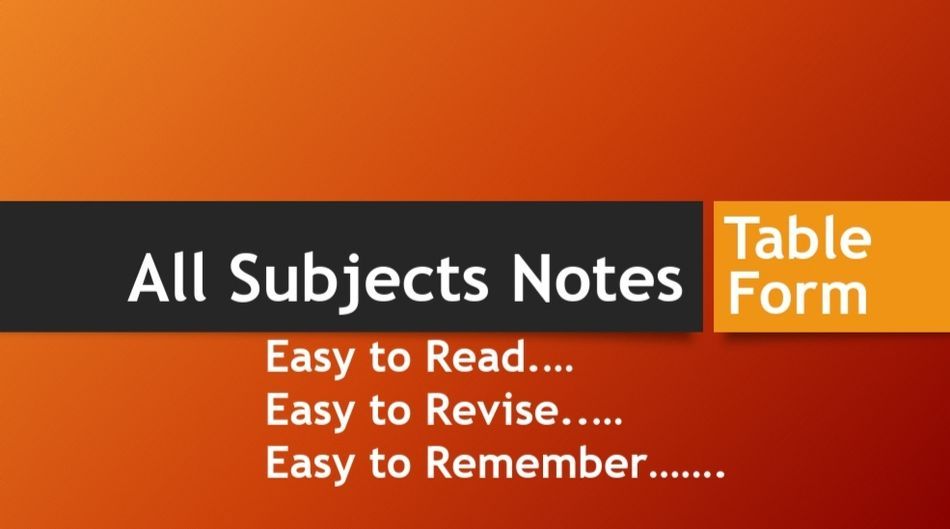 [PDF] All subjects notes in Table form for UPSC exam