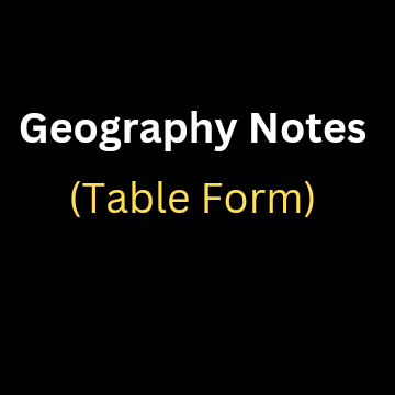 Geography Notes in Table form for UPSC CSE
