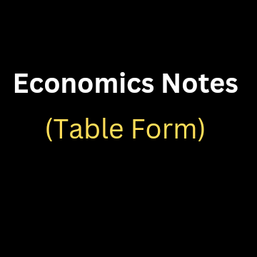 Economics Notes in Table form for UPSC CSE