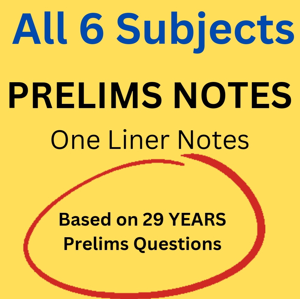 Prelims One Liner Notes (All Subjects)